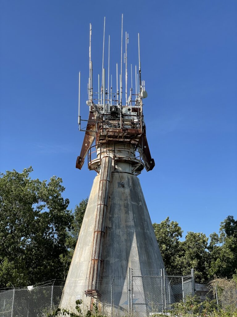 Radio antennas atop Prospect Hill